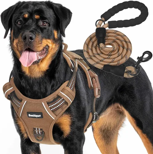 Vista 11 de Beebiepet Arnés táctico resistente para perros pequeños, arnés ajustable sin tirones para mascotas, arnés reflectante de servicio de entrenamiento