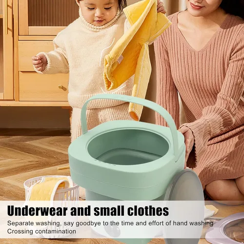 Vista 2 de Lavadora portátil, mini lavadora plegable de 6.5 litros, drenaje automático, lavadora compacta para ropa de bebé, ropa interior, calcetines