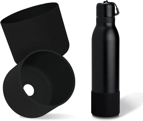 Vista 56 de 2 botas de silicona superiores para Owala FreeSip Twist de 24 onzas, funda inferior resistente a los arañazos, accesorios de botella de Owala