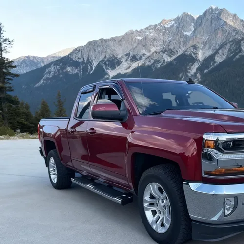 Vista 3 de Deflectores de ventana adhesivos para ventanas laterales y ventilación con viseras para 2015-2018 Chevy Silverado y GMC Sierra 1500 2500HD 3500HD
