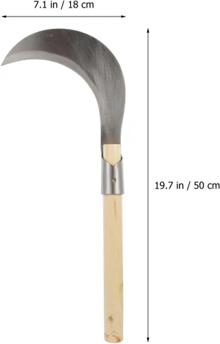 Vista 5 de GANAZONO Cuchillo de deshierbe agrícola manual para hoces de hierba para jardinería, herramienta de corte resistente, mango cómodo, estilo aleatorio