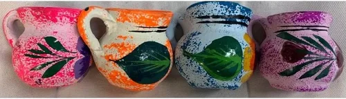Vista 2 de Made In Mexico - Juego de 4 vasos de tequila pintados a mano con mango