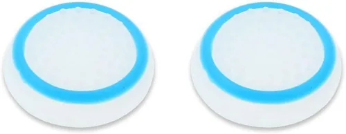 Vista 3 de Cubierta de silicona analógica para palanca de pulgar para Switch NS NX Joy-Con Controller (blanco - azul)