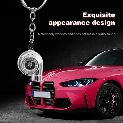 Vista 5 de Augeny Llavero turbo para automóvil, creativo y encantador llavero de turbocompresor pulido, mini llavero turbo automático, decoración de piezas