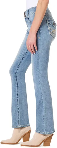Vista 3 de WallFlower Women's Luscious Curvy Bootcut Mid-Rise Insta Stretch Juniors Jeans (Standard and Plus)