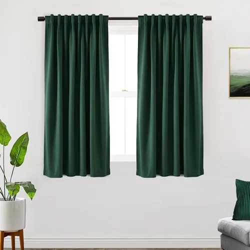 Vista 52 de SHINELAND Cortinas opacas cortas para ventanas de dormitorio, cortinas de baño, 45 pulgadas de largo