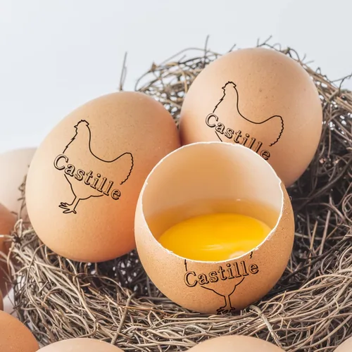 Vista 2 de Sello de huevo personalizado, sello de huevo de pollo personalizado, sello de cartón de huevo, sello de nombre de gallinero, Homesteading, idea