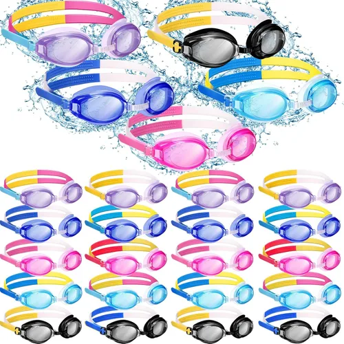 Vista 8 de Macarrie 30 gafas de natación para niños a granel, regalos para niños y niñas, para piscina, surf, buceo