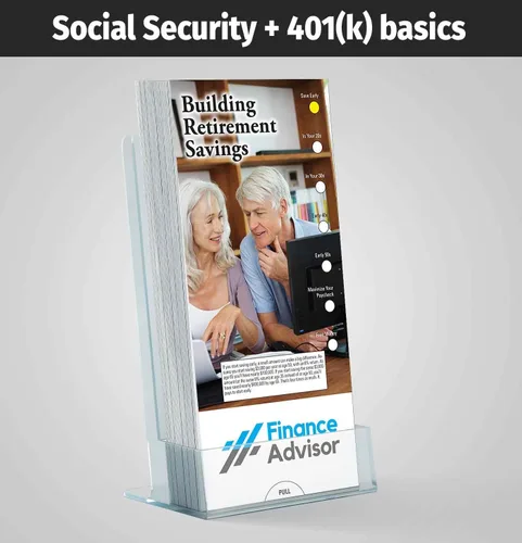 Vista 5 de ZOCO - Ahorro para la jubilación - Artículo promocional personalizado (paquete de 250) - Guía de información del Seguro Social, folleto, folleto