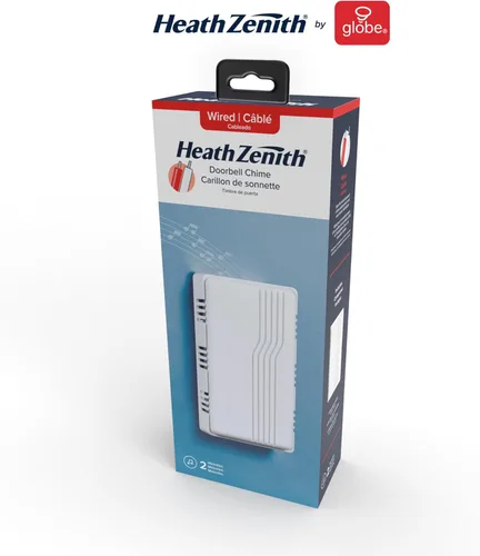 Vista 8 de Heath Zenith Timbre mecánico con cable para puerta, blanco, plástico, con cable, 2 melodías, vertical, horizontal, 80 dB, botón no incluido