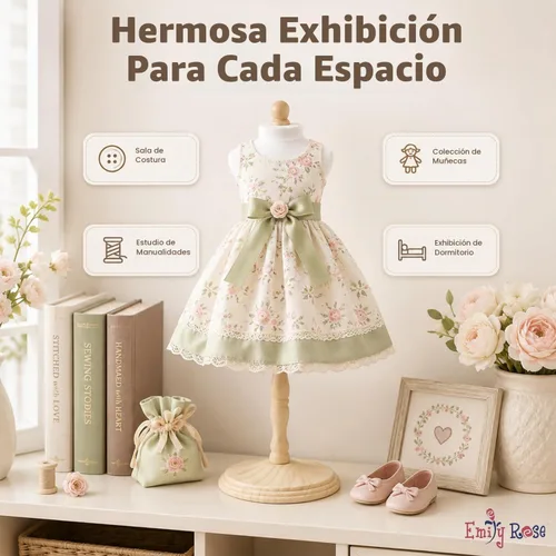 Vista 6 de Emily Rose Forma de maniquí de muñeca de 18 pulgadas, relleno 100% de algodón para coser y exhibir, compatible con ropa para muñecas American Girl