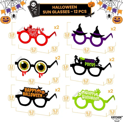 Vista 4 de KatchOn, Gafas de Halloween aterradoras para niños, paquete de 24, no se pueden hacer tú mismo, gafas de Halloween para niños, gafas de sol
