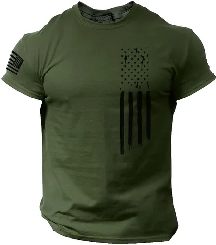 Vista 4 de 4 de julio Camiseta sin mangas para hombre 2023 Verano Casual Cuello redondo Camisas de manga corta Camisetas rojas blancas y azules Camisetas