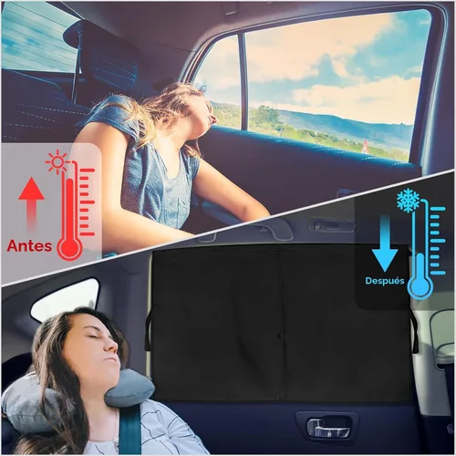 Vista 8 de Parasoles para Ventanas de Automóvil, 2 Piezas Magnético de Doble Capa Parasol Auto para Ventanas Laterales Privacidad Coberturas Completas/Opciones