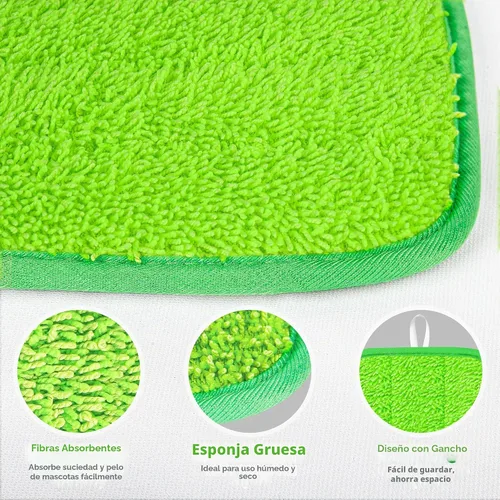 Vista 2 de Almohadillas de microfibra compatibles con trapeador Swiffer, almohadillas húmedas, almohadillas secas, almohadillas húmedas reutilizables