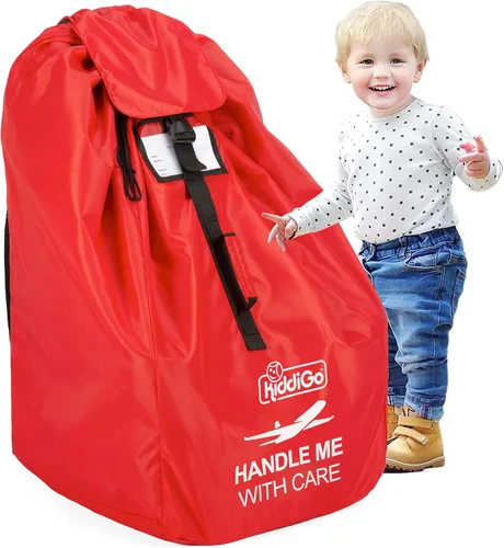 Vista 10 de KiddiGo Bolsa de viaje para asiento de automóvil para avión, negro y verde, 33 pulgadas de alto x 18 pulgadas de ancho x 18 pulgadas de profundidad