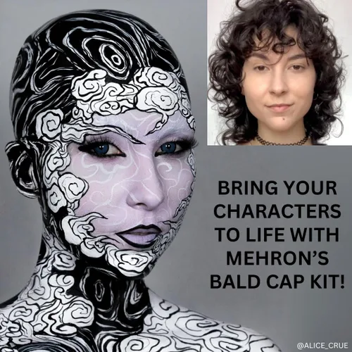 Vista 5 de Mehron - Kit de maquillaje premium de personaje (gorra calva)