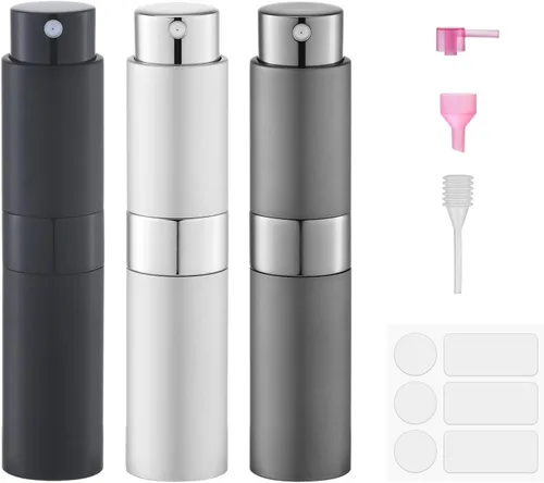 Vista 16 de Fusupak Atomizador de Perfume para Viaje Botella Recargable: Vaporizador de Colonia Portátil para Hombres - Mini Vaporizador Vacío para Recarga