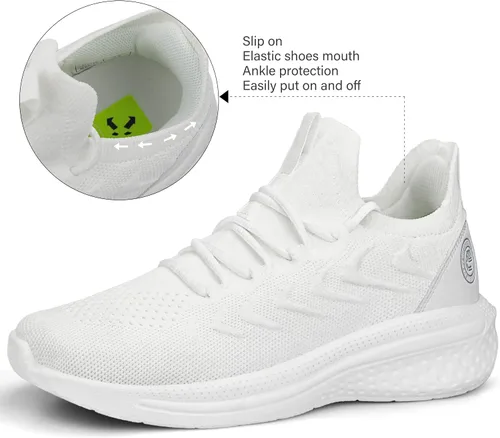 Vista 4 de Pujcs - Zapatillas deportivas antideslizantes para mujer, tenis ligeros y transpirables, zapatillas de correr para el gimnasio, malla para caminar