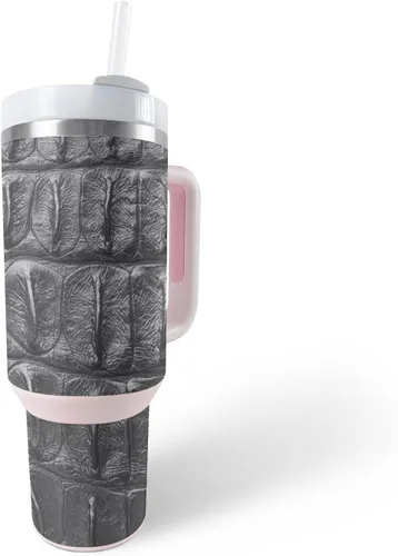 Vista 25 de MightySkins Skin - Vaso de vinilo compatible con Stanley The Quencher H2.0 FlowState de 40 onzas, diseño de mármol de albaricoque, protectora