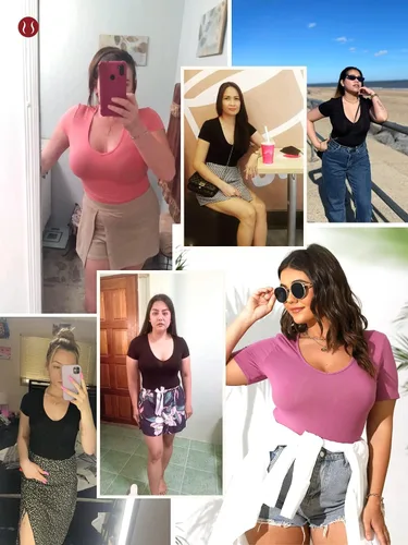 Vista 3 de POSESHE Body de talla grande para mujer cuello en V manga larga casual básico overol