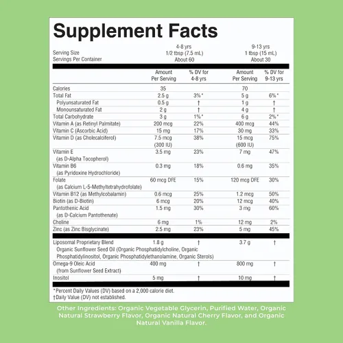 Vista 9 de Multivitamínico para niños Multivitamínico sin azúcar Vitaminas líquidas para niños Suplemento de apoyo inmunológico Salud cognitiva