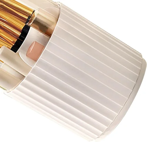 Vista 5 de Organizador de cosméticos de plástico para brochas de maquillaje, caja de almacenamiento giratoria para maquillaje, organizador de maquillaje