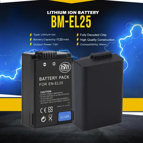 Vista 3 de BM Premium Batería EN-EL25 de alta capacidad para cámaras digitales Nikon Z30, Z50, Z 50, Z50 II, Z fc