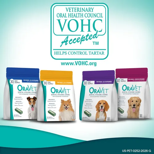 Vista 8 de OraVet Masticables de higiene dental para perros pequeños, cuidado bucal con delmopinol, sabor a vainilla, 14