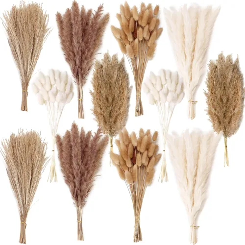 Vista 17 de 10 tallos de hierba de las pampas de 40 pulgadas de alto en color beige natural, añade un toque bohemio a tu espacio: hierba de las pampas ideal