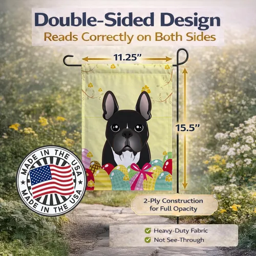 Vista 76 de Caroline's Treasures BB1923GF Bandera decorativa para jardín con diseño de Border Collie, para caza de huevos de Pascua, para jardín, jardín, patio