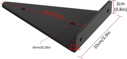 Vista 2 de Soportes flotantes de metal triangulares para estantes, montaje en pared, soporte oculto para estantes, para dormitorio, sala de estar, baño, Negro