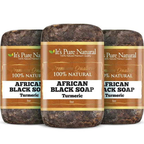 Vista 16 de It's Pure Natural Barras de jabón africanas negras con solución para el acné (paquete de 3) jabón orgánico crudo para cara y cuerpo, tratamiento