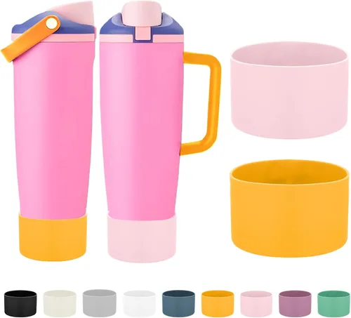 Vista 22 de Mity rain 2 piezas de botas protectoras de silicona para botellas y vasos FreeSip Sway de Owala de 30 oz y 40 oz - Accesorios para owala, mejora