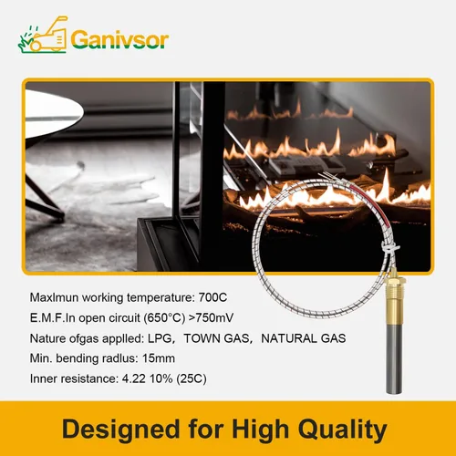 Vista 7 de Ganivsor Generadores de termopila de 24", termopila Q313A de 750 milivoltios para calentador de agua a gas/chimenea/freidora de gas/horno, termopar