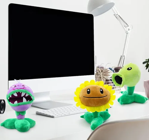 Vista 6 de Maikerry Juguete de peluche de 3 piezas de plantas y zombies vs peluche, figura de PVZ de 8 pulgadas de alto para niños, gran regalo para niños