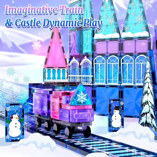Vista 2 de Princess Castle - Azulejos magnéticos para niños de 4 a 8 años con juego