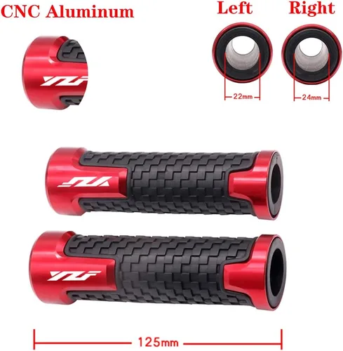 Vista 2 de Empuñaduras de manillar de motocicleta: para Yamaha YZF R1 YZF R3 YZF R6 YZF R6S YZF R25 YZF R125 YZF 600R Negro