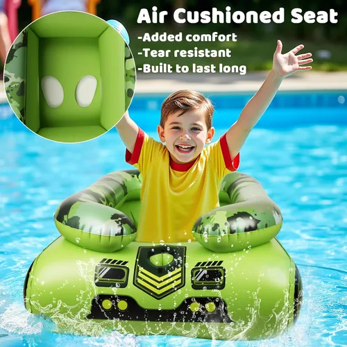 Vista 3 de Flotadores inflables de piscina para niños, juguetes de piscina con cañón de agua, balsas flotantes, lago, playa, fiesta, piscina, juguetes