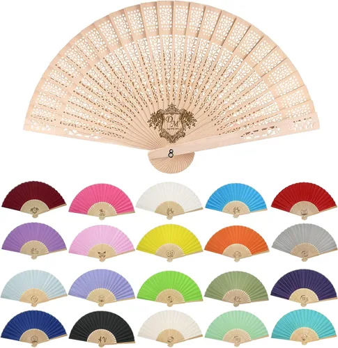 Vista 18 de GZLDGIFTS Abanicos de mano personalizados, regalos para regalos de fiesta de boda, invitados, tela personalizada, seda, jardín, boda, abanicos