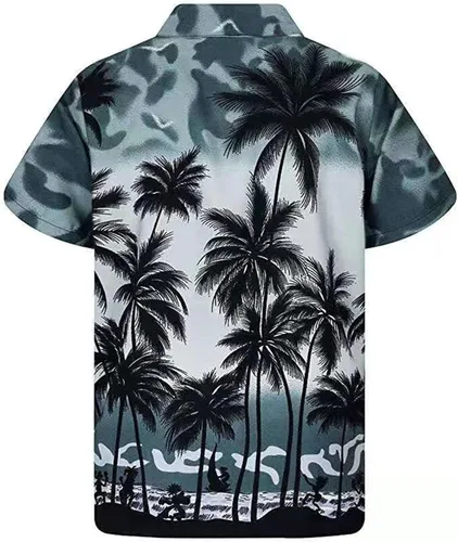 Vista 2 de Camisa hawaiana de manga corta con botones para hombre