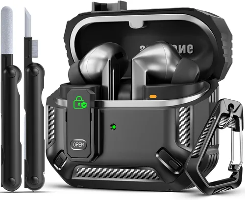Vista 35 de Lock Fit Diseñado para Samsung Galaxy Buds3 FE (2025) / Buds3 Pro (2024) / Funda Buds 3 (2024), con kit de limpieza Cuerpo completo Resistente a