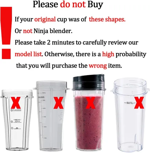 Vista 3 de Cuchilla de licuadora de repuesto y vasos de 24 onzas para accesorios Ninja, solo compatible con Nutri Ninja Foodi Power Blender SS150, SS151