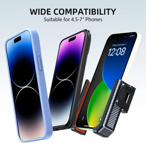 Vista 4 de Soporte de teléfono para bicicleta, soporte para manillar de bicicleta, abrazadera para teléfono celular, clip para iPhone 16 Pro Max/Plus, 15 Pro