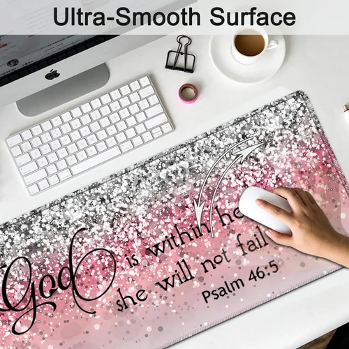 Vista 2 de Alfombrilla de mouse grande para juegos, protector de escritorio impermeable extendido (31.5 x 11.8 pulgadas), soporte ergonómico de espuma