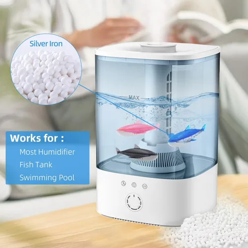 Vista 6 de Humidificador limpiador de peces, 6 unidades, humidificadores de peces, limpiador de tanques de peces, cálido y fresco, la mayoría de los Azul