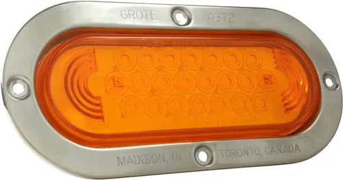 Vista 24 de Grote 54702 Luces LED Ovaladas de 6" de Parada, Trasera y Giro con Respaldo Integrado, Carcasa Rígida Integrada Rojo