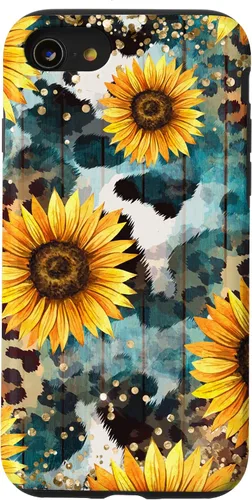 Vista 18 de Funda Boho Western de piel de vaca para iPhone 12 Pro Max