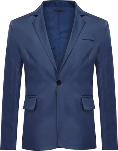 Vista 15 de YUNCLOS Chaqueta blazer casual de 1 botón con solapa con muescas para hombre
