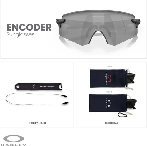 Vista 2 de Oakley Encoder OO9471 - Gafas de sol rectangulares para hombre, correa y kit de cuidado iWear de diseñador